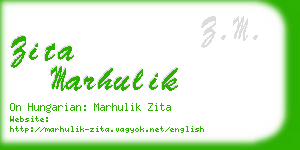 zita marhulik business card